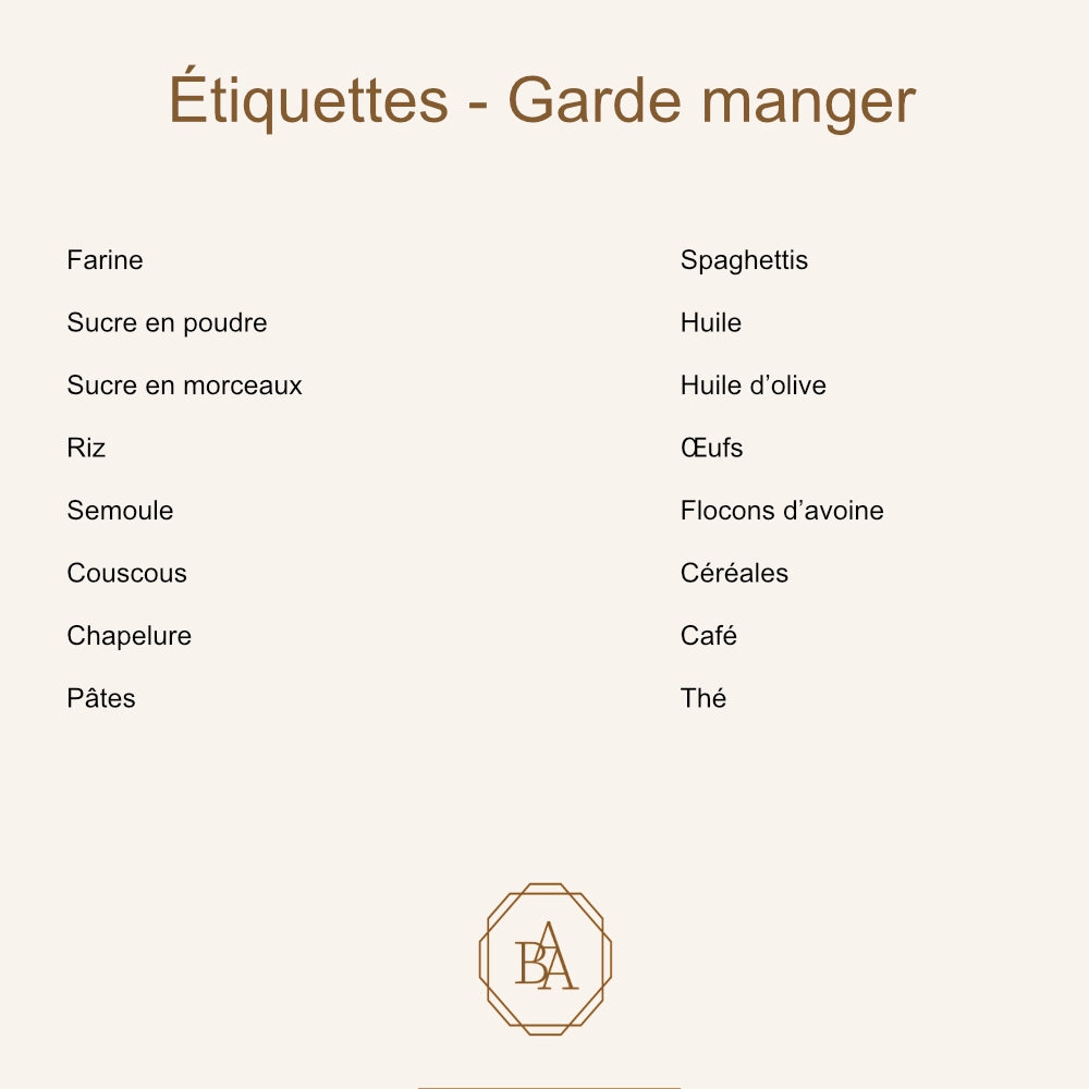Étiquettes Garde-manger