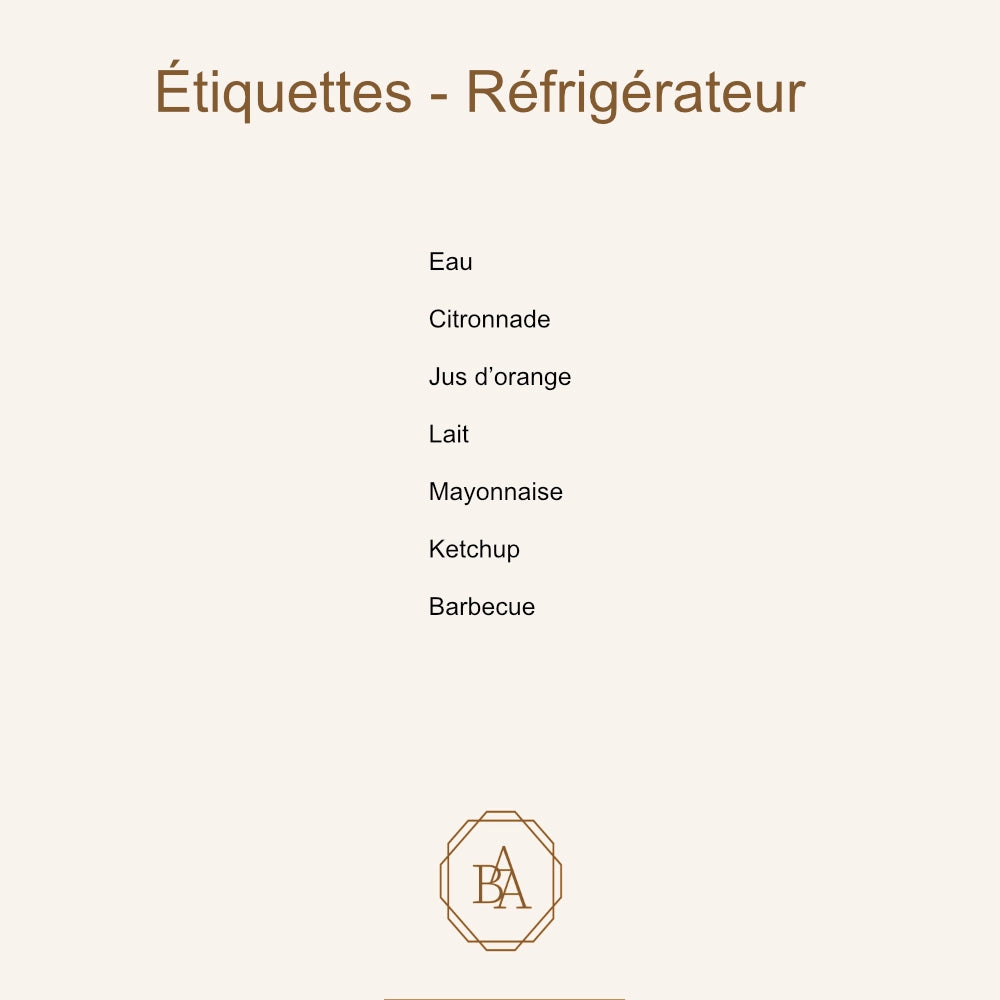 Étiquettes Réfrigérateur